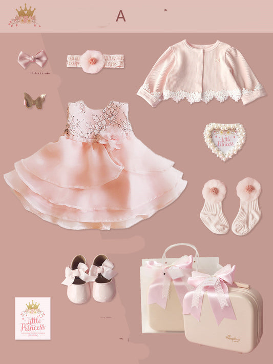 Little Princess baby dress gift set: lace dress, skirt, cardigan, headband, socks, shoes on Tampa Home & Garden Store