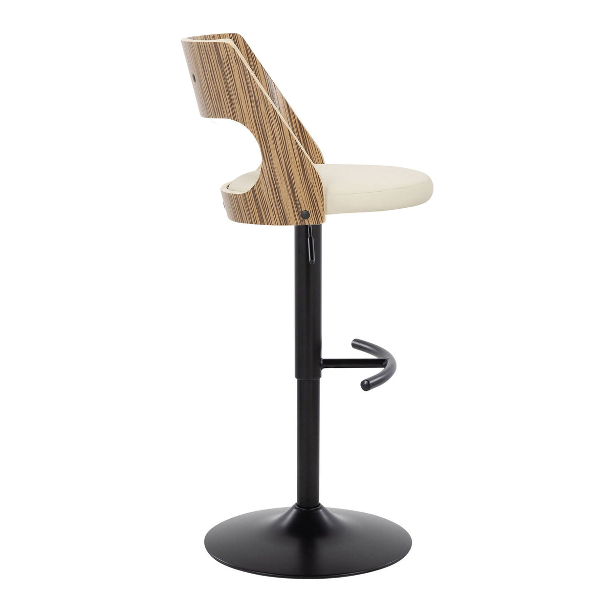 Cecina adjustable swivel barstool with woodgrain back and beige padded seat 2-pack HouseOfZazla on Tampa Home & Garden Store