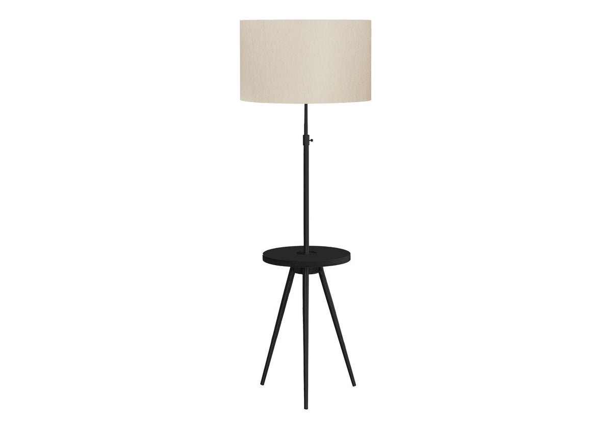 HouseOfZazla floor lamp with beige drum shade on a black tripod base on Tampa Home & Garden Store