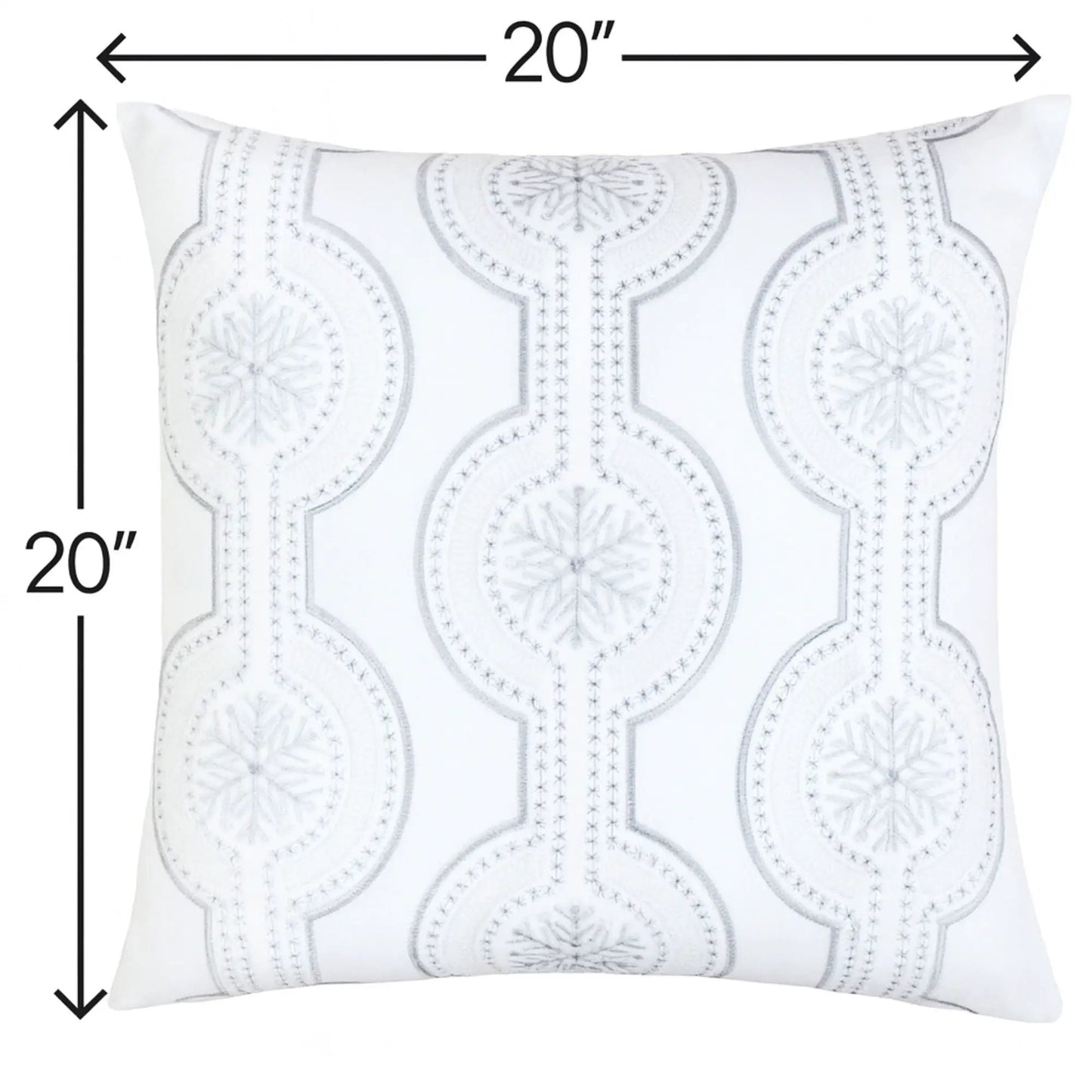 Holiday Throw Pillow Snowflake Embroidery