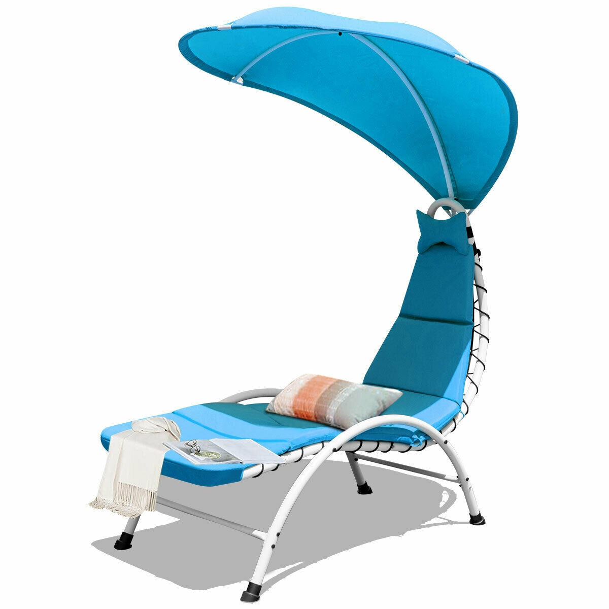 Tumbona/Sillón colgante para patio con toldo - Naranja