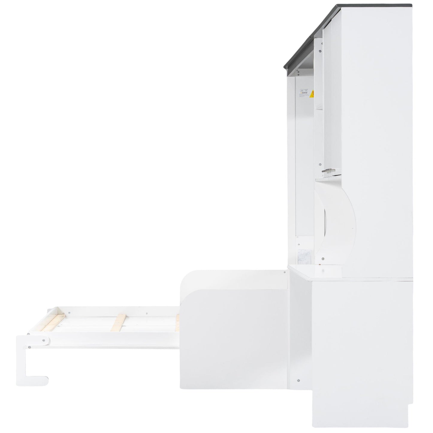 White Murphy bed with desk and storage cabinet, full size, HouseOfZazla on Tampa Home & Garden Store