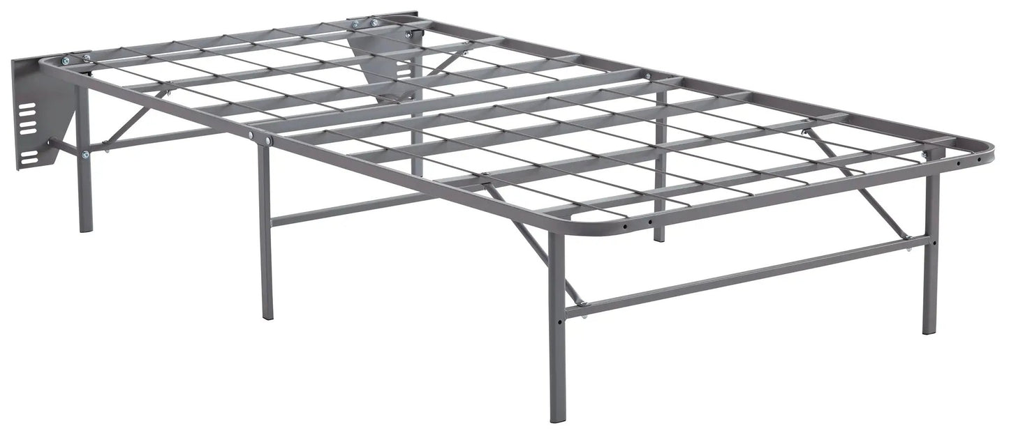 Foundation bed frame by Unique Piece Furniture, gray metal with grid slat support on Tampa Home & Garden Store