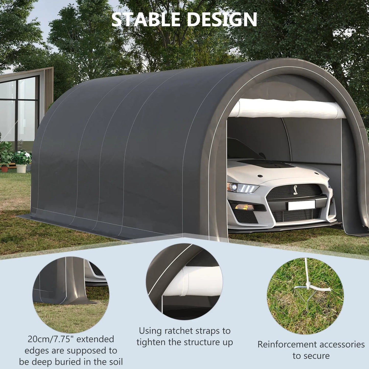 Outsunny 10x16 Carport with Heavy Duty Tent