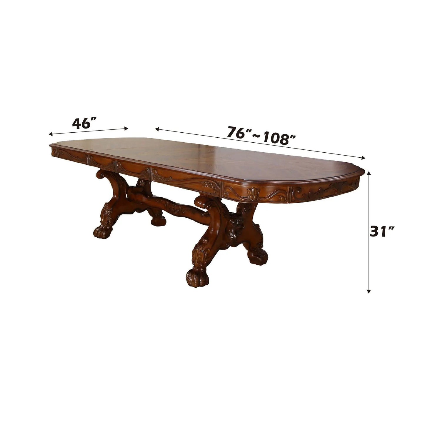 Dresden Expandable Dining Table with Curved Top