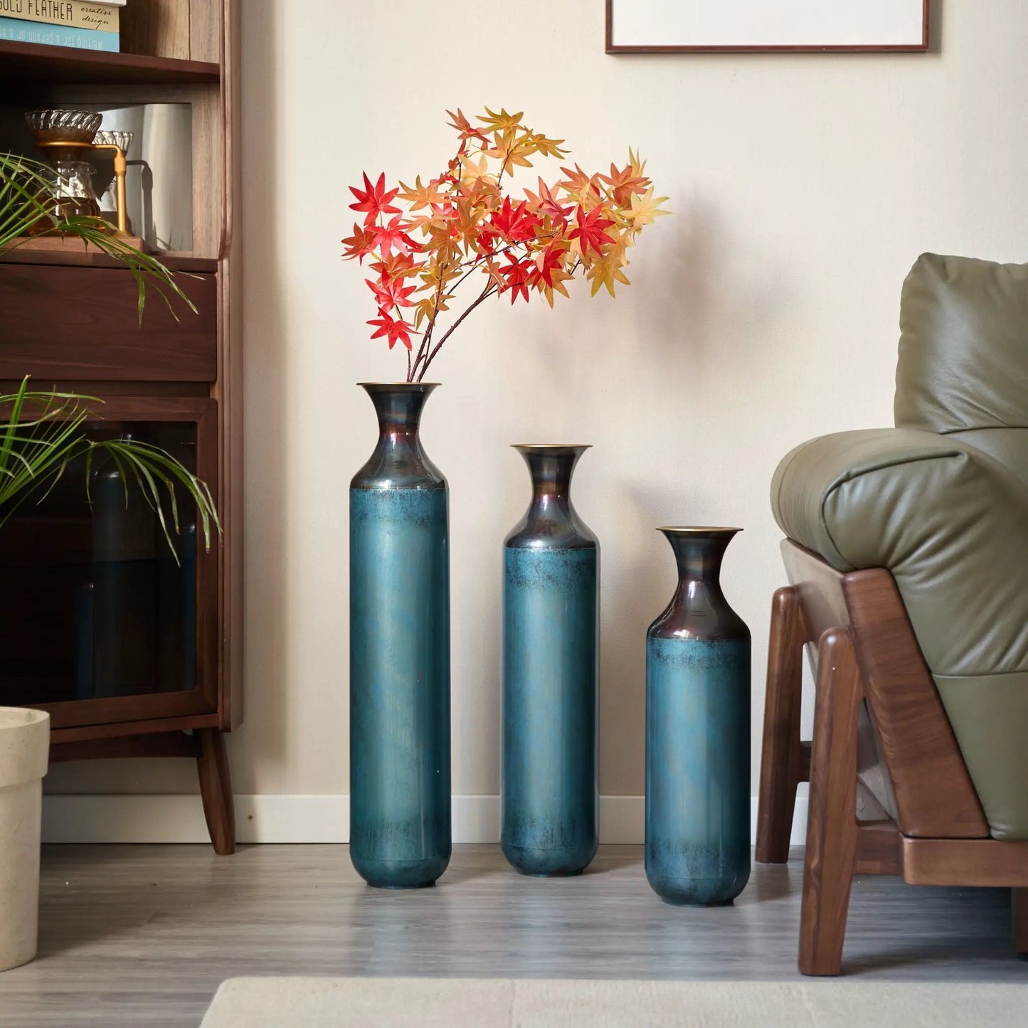 Modern Droplet Floor Vase Set In Three Pieces