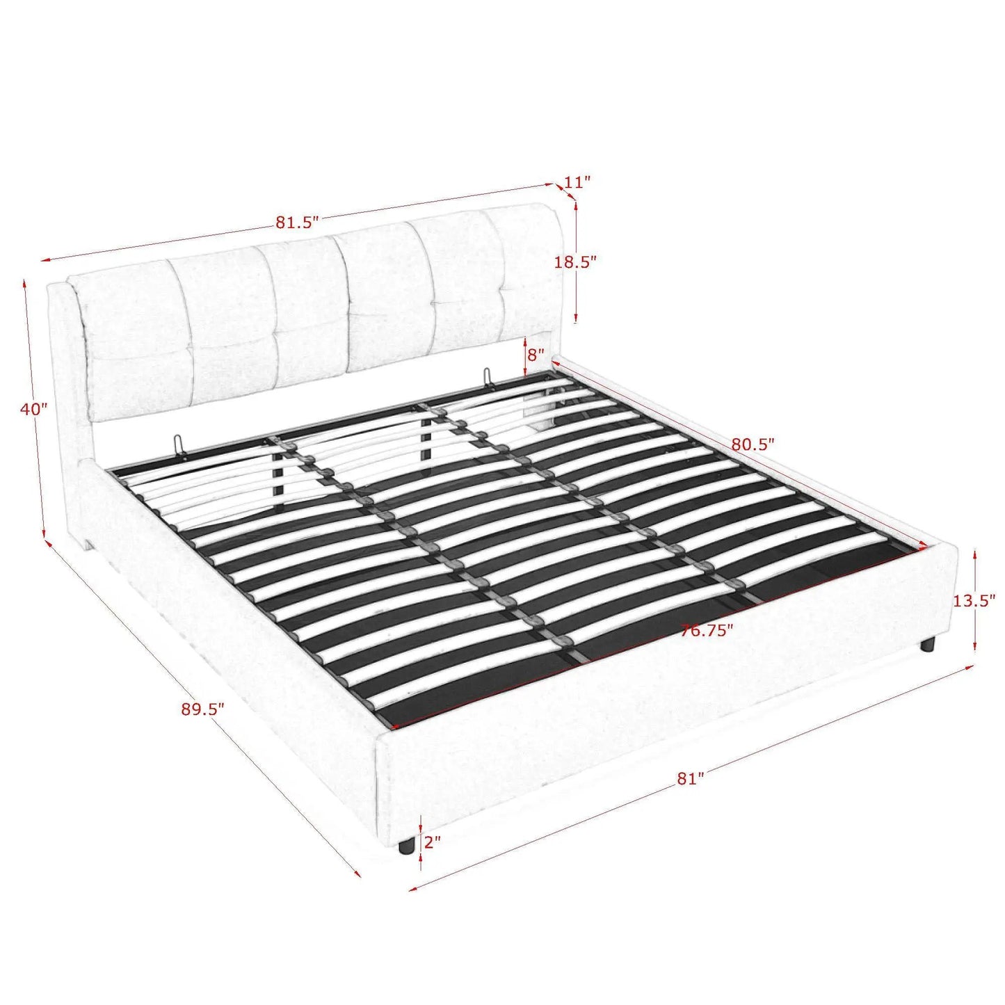 Storage upholstered hydraulic platform bed with integrated headboard by Unique Piece Furniture on Tampa Home & Garden Store