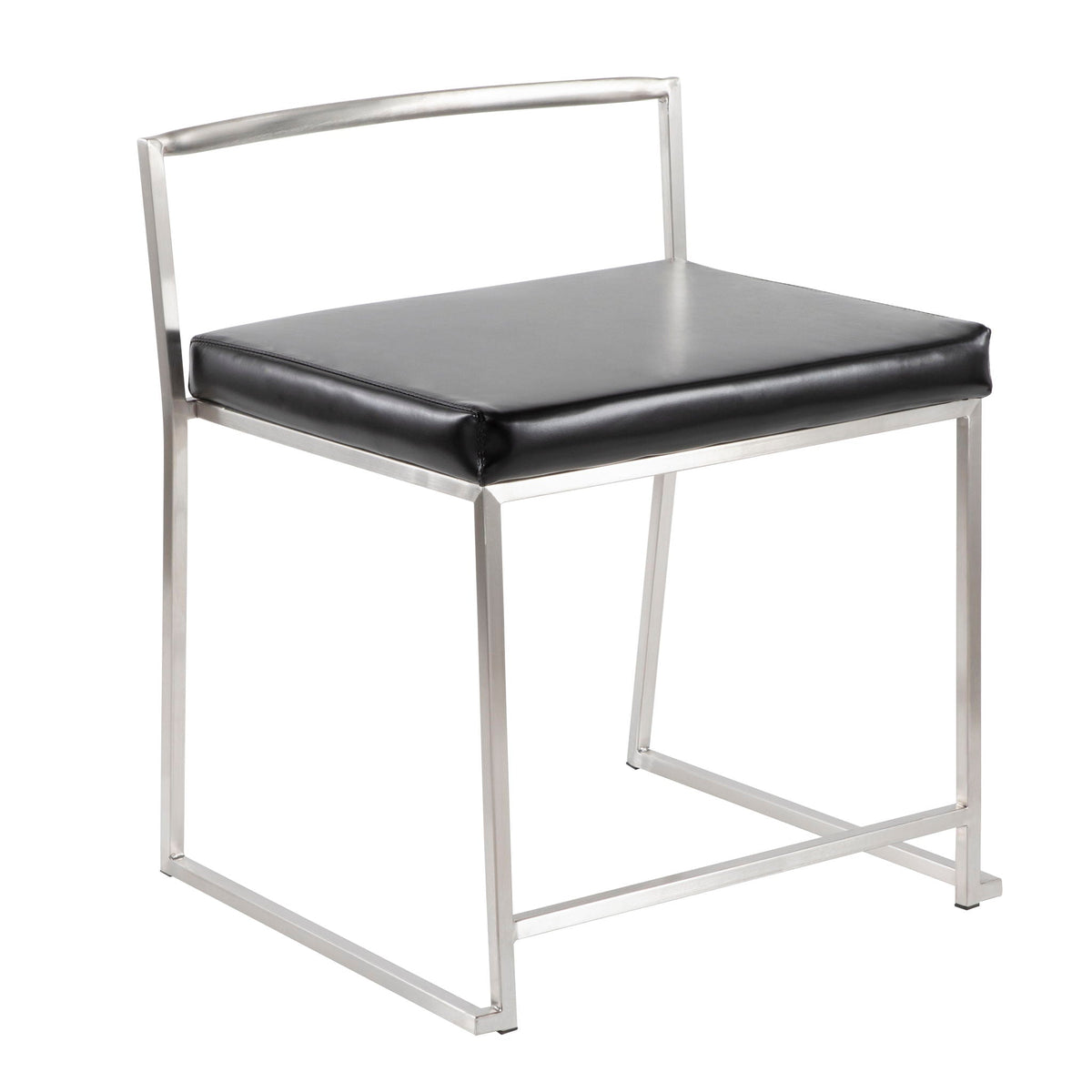 Contemporary stackable dining chair set with metal frame and black cushion by HouseOfZazla on Tampa Home & Garden Store