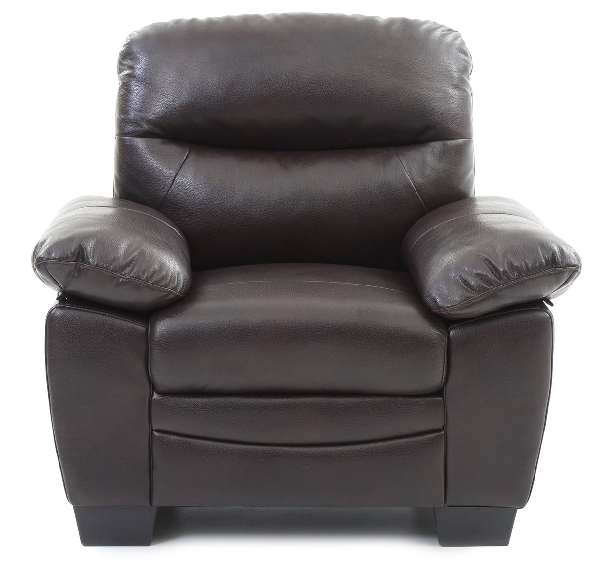 Marta Arm Chair by HouseOfZazla in dark brown leather, sturdy construction on Tampa Home & Garden Store