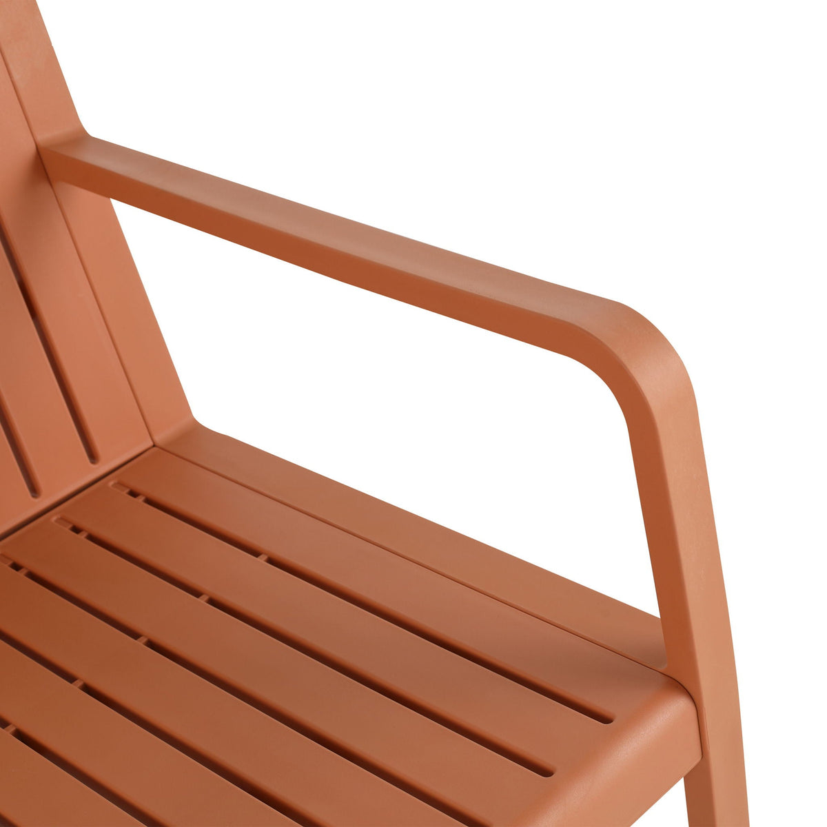 2 Piece Outdoor Set orange waterproof patio furniture with curved armrest and slatted seat on Tampa Home & Garden Store