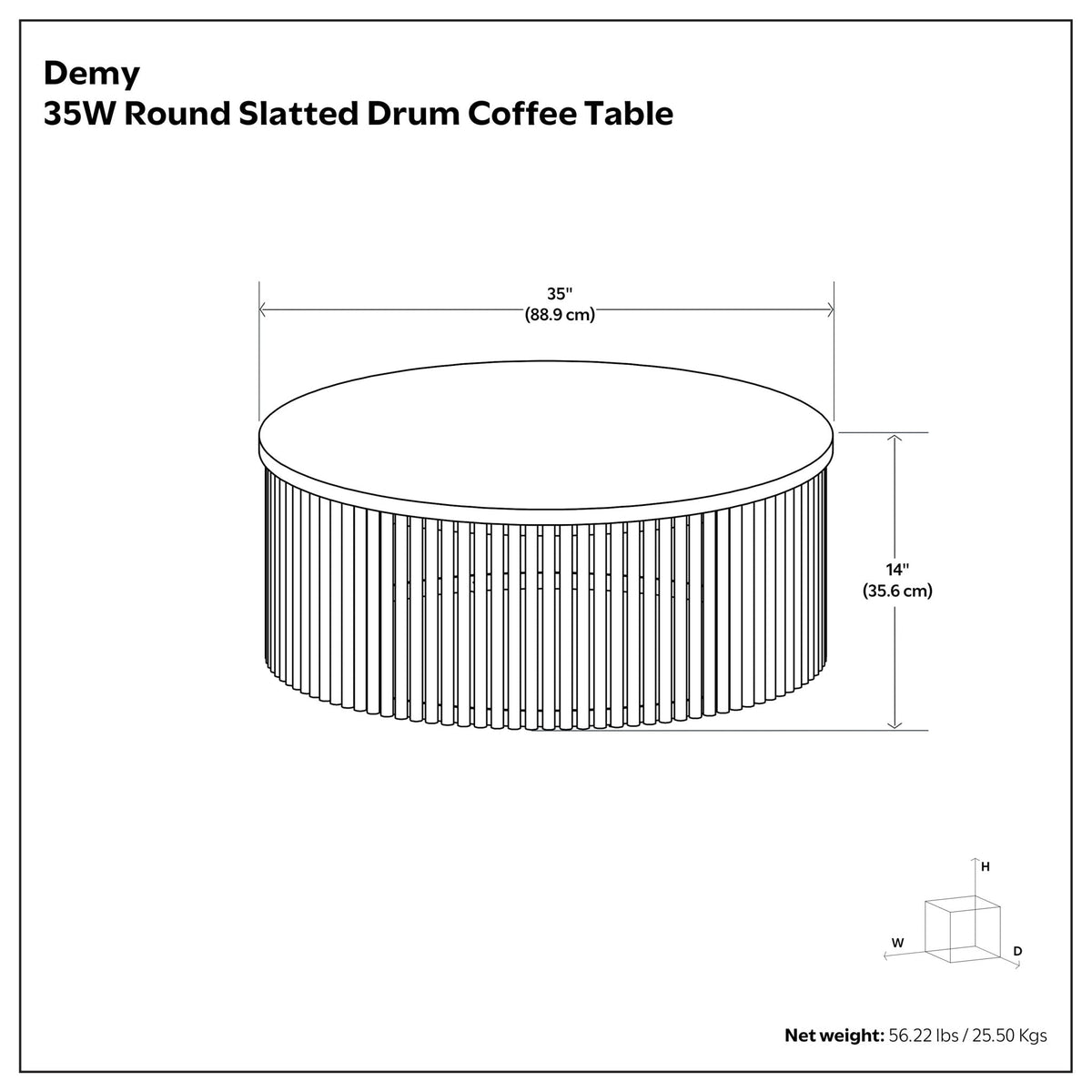 Demy Side Table by HouseOfZazla, round slatted drum design on Tampa Home & Garden Store