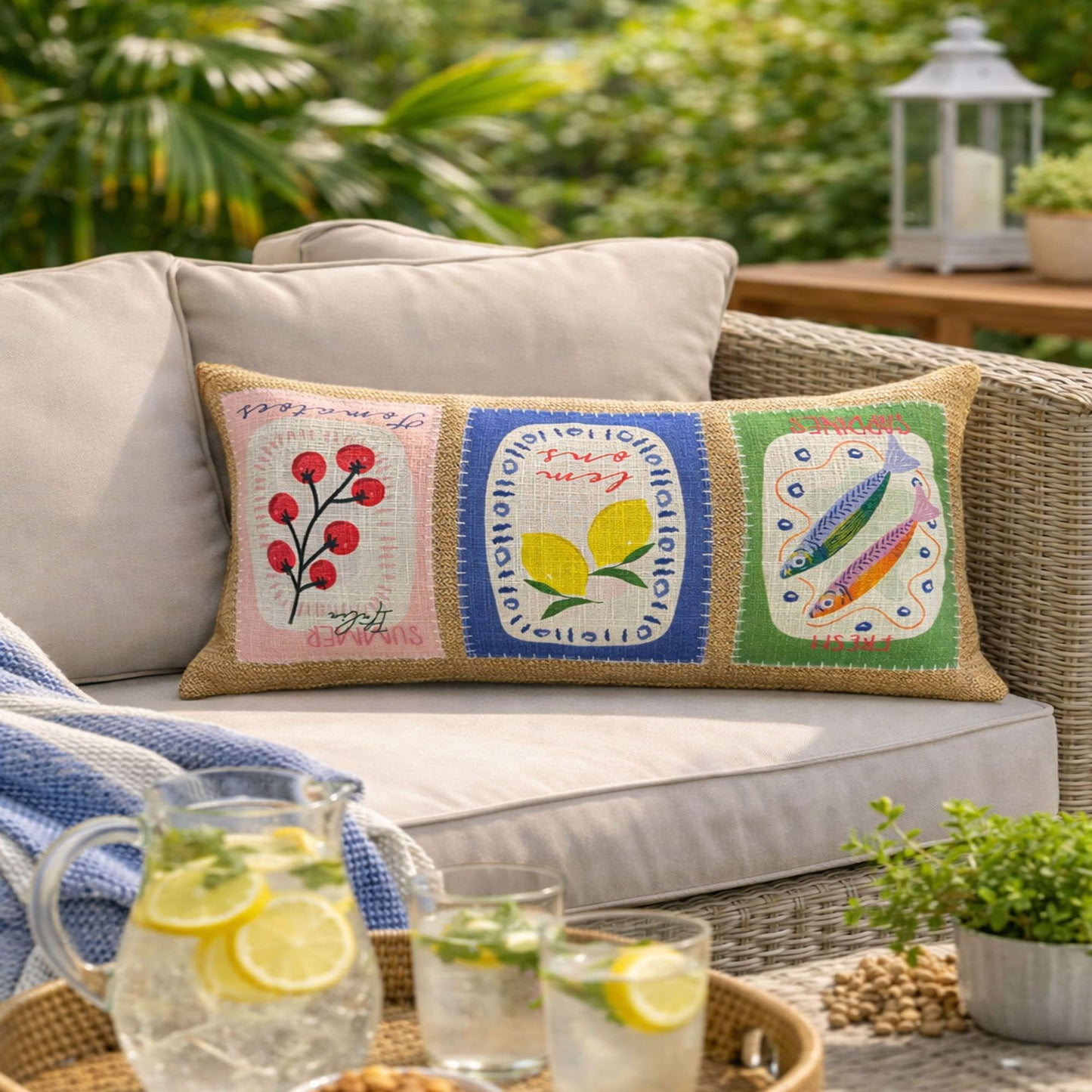 Water Resistant Outdoor Lumbar and Seat Pillow