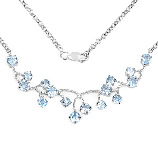 Sterling silver necklace with 7.36ct blue topaz and vine floral setting by Bids.com on Tampa Home & Garden Store