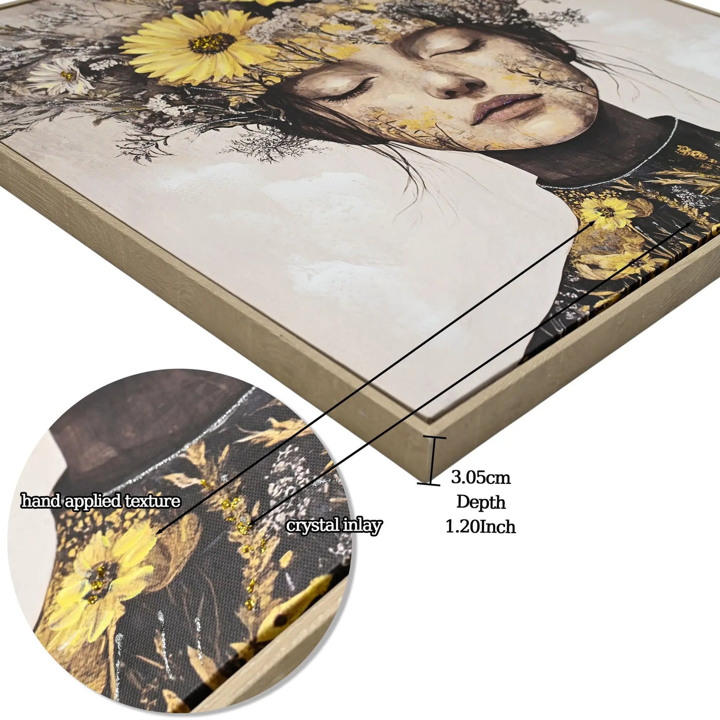 Canvas art Beauty Lady Wall Art Floral by Unique Piece Furniture Ginger with yellow flowers on Tampa Home & Garden Store