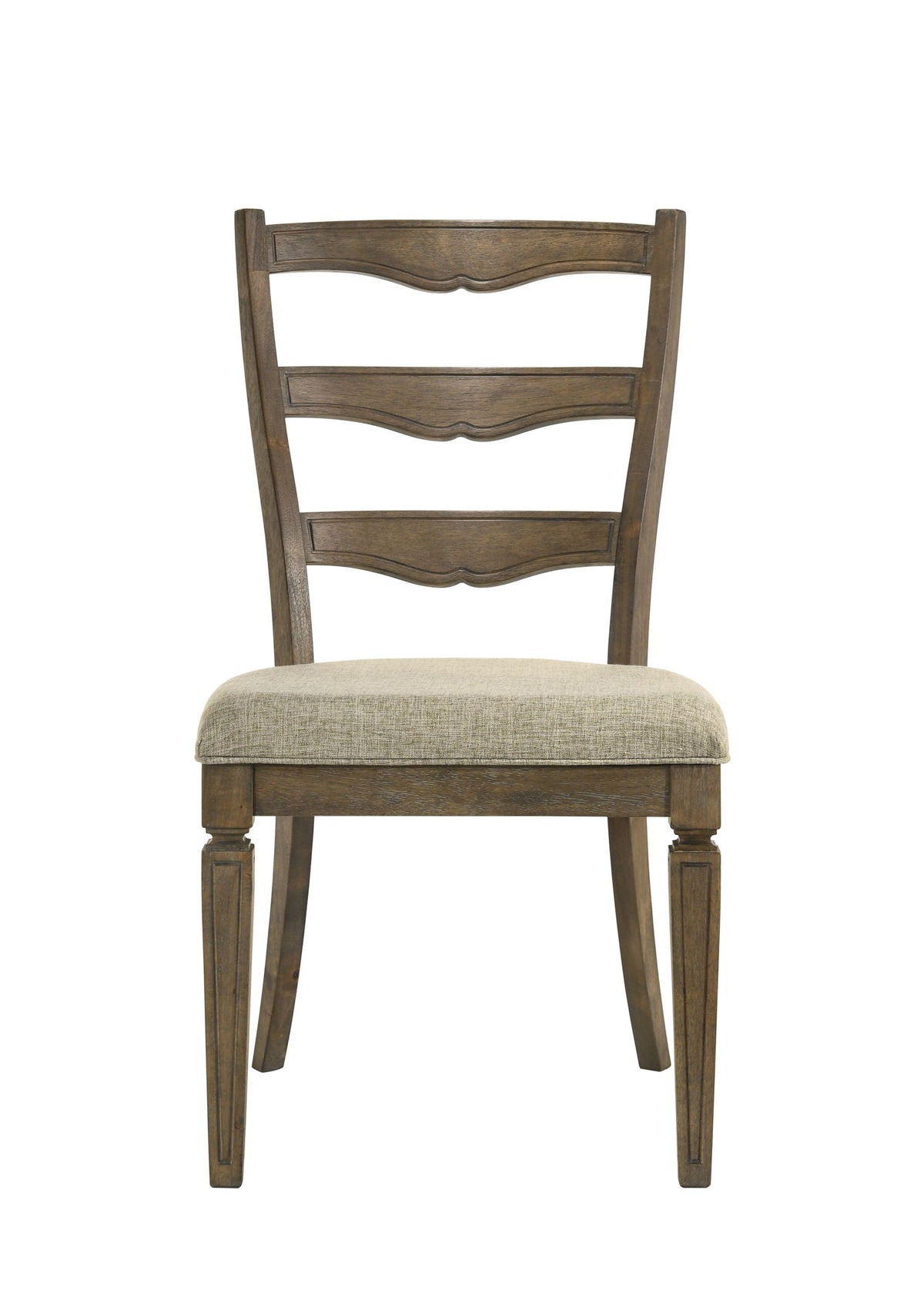 Parfield Weathered Side Chair Set in oak finish with padded beige seat on Tampa Home & Garden Store