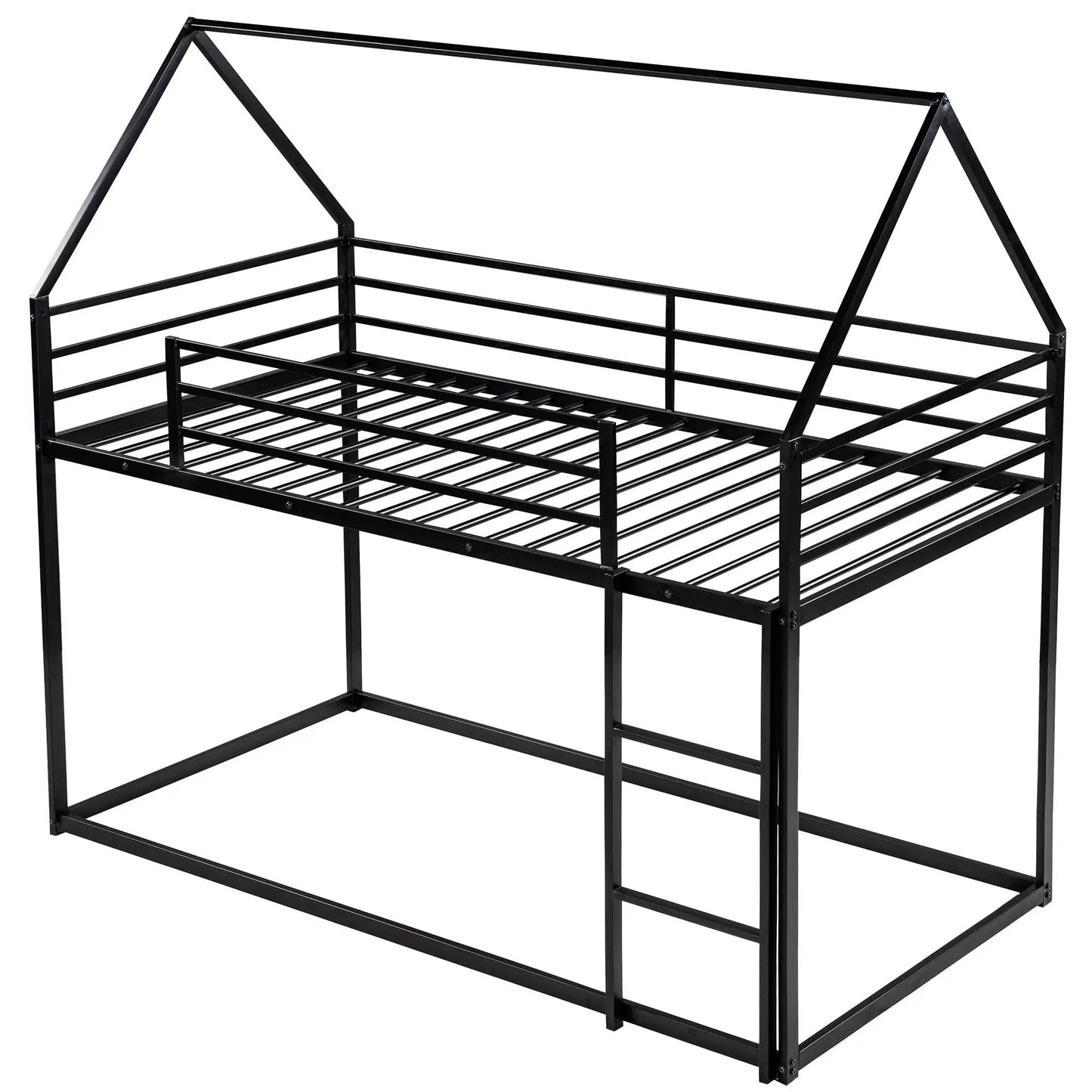 House Bunk Bed With Built In Ladder and Slide