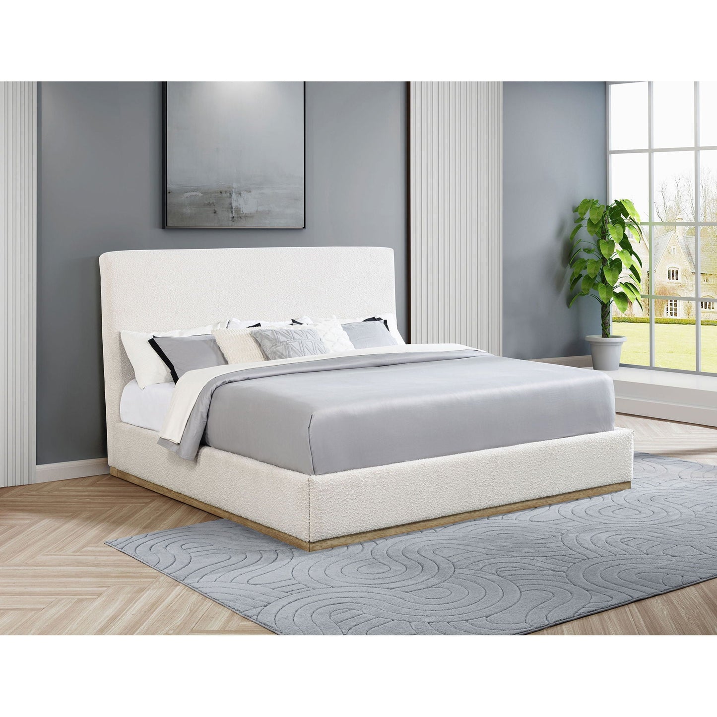 Talbot Eastern King Bed With a Cream Headboard