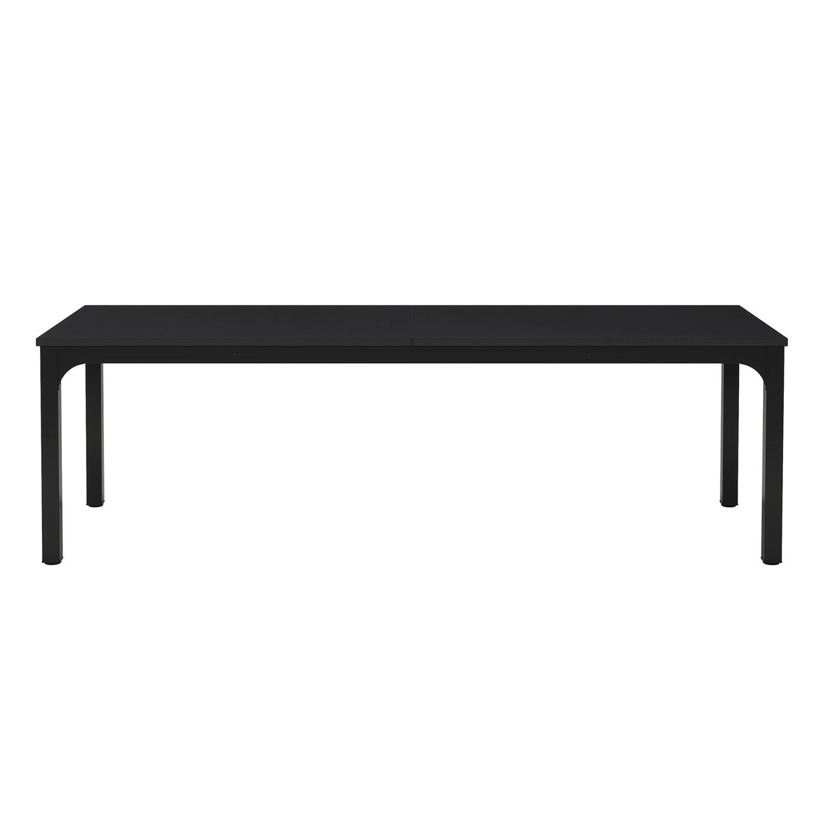 Rectangle dining table for 6-8 people with metal legs, black finish and clean lines on Tampa Home & Garden Store