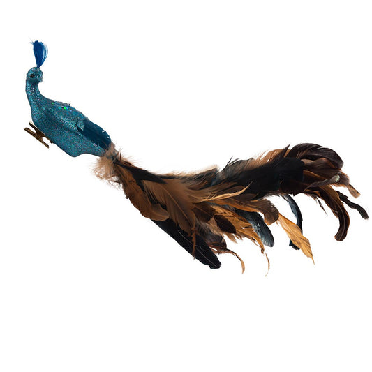 Decorative Feather Peacock With Clip - 18 Inch - Tampa Home & Garden Store