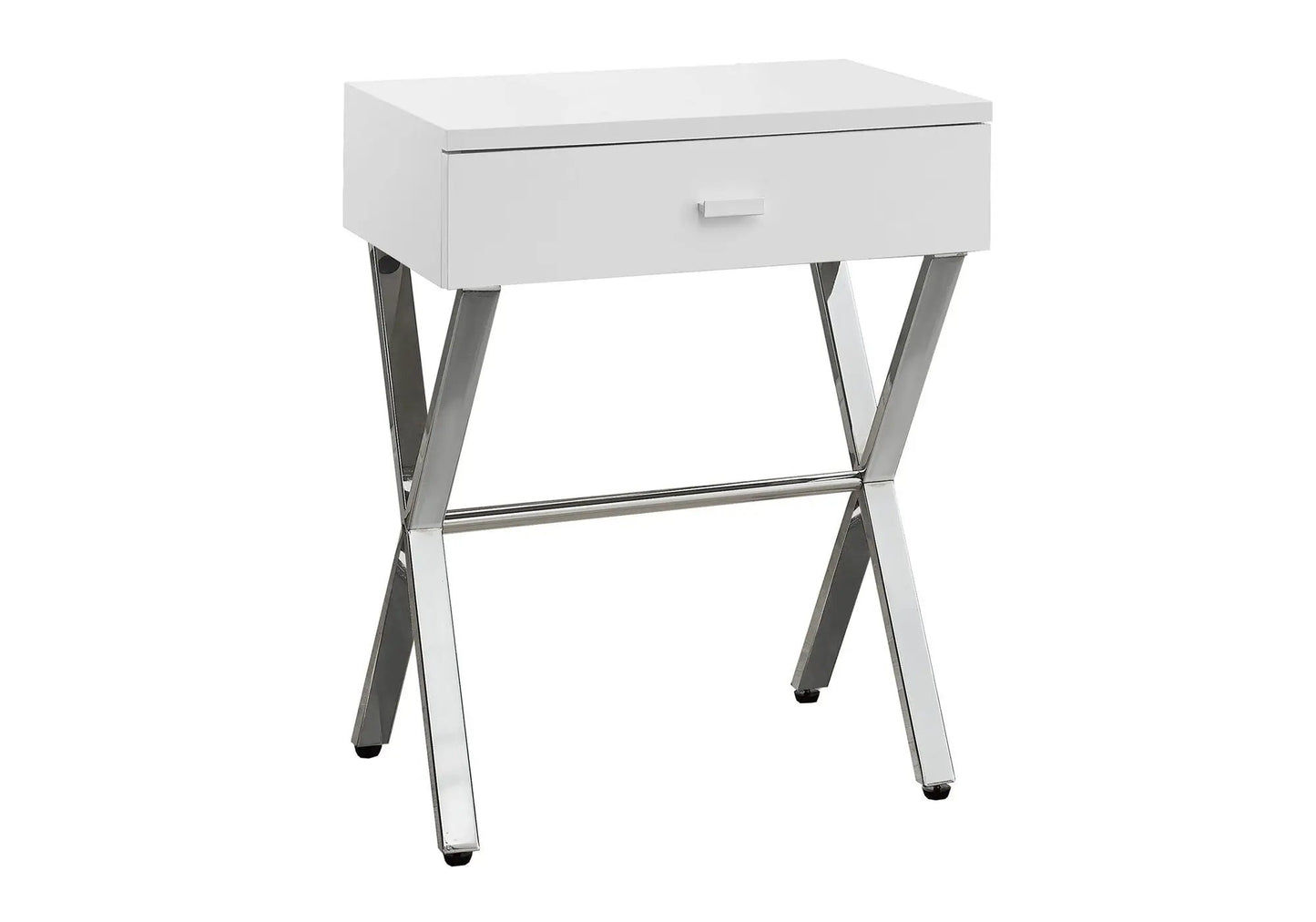 Accent Side X Table Storage Drawer Modern