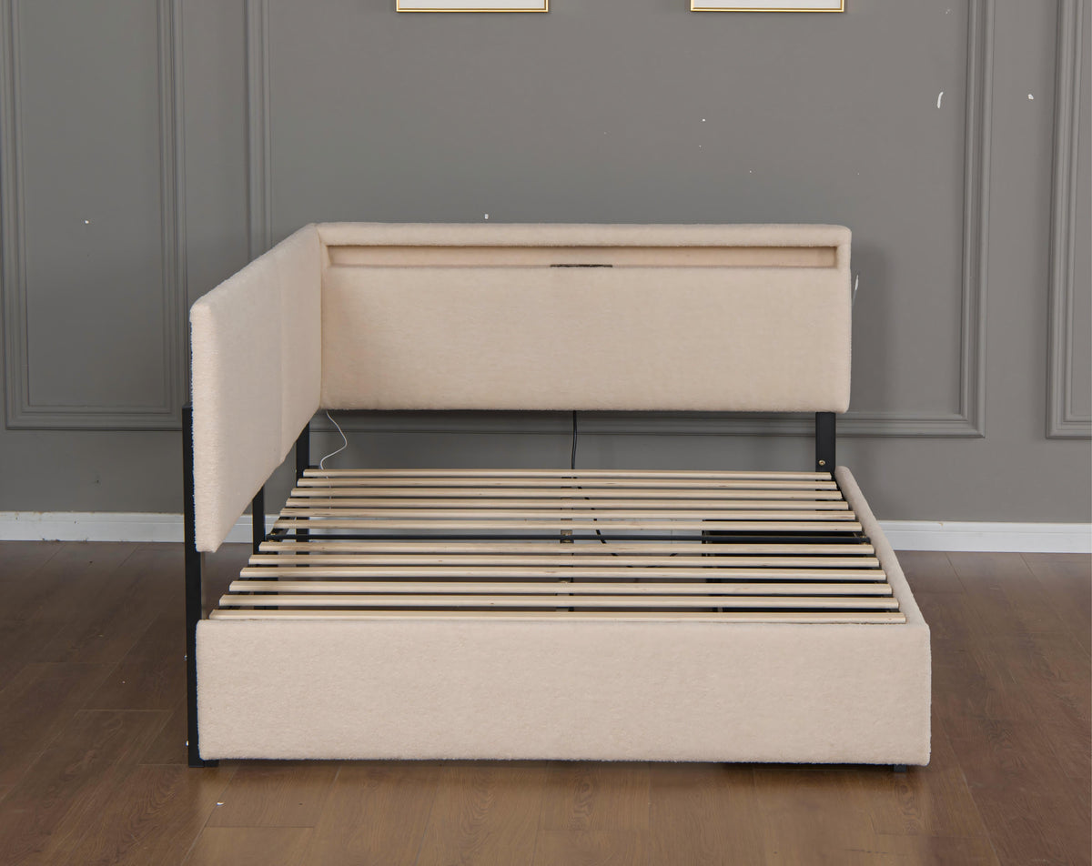 Full Size Upholstered Cloud Bed Frame And Storage