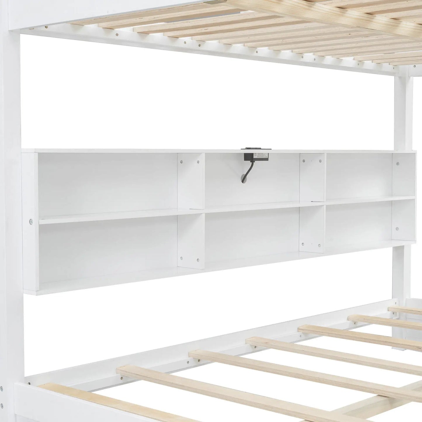Bunk Bed with Storage Cabinets and USB Ports