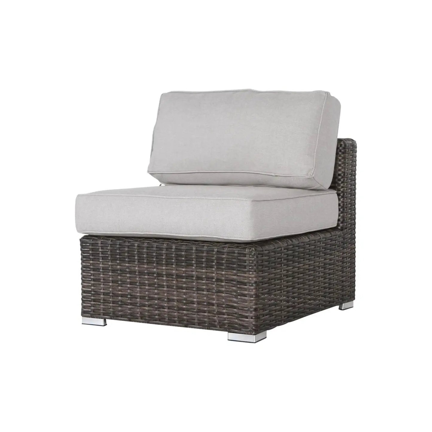 2-Piece outdoor sofa set brown wicker with beige cushions Unique Piece Furniture on Tampa Home & Garden Store