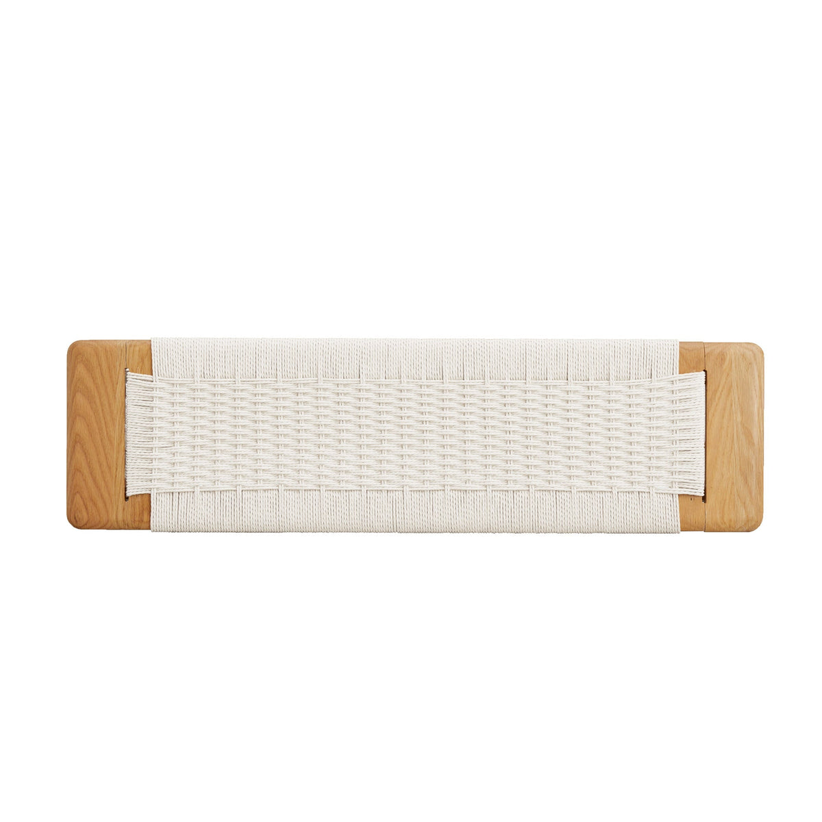 Natural Oak Wood Dining Bench with Handwoven Cane Seat in White by HouseOfZazla on Tampa Home & Garden Store