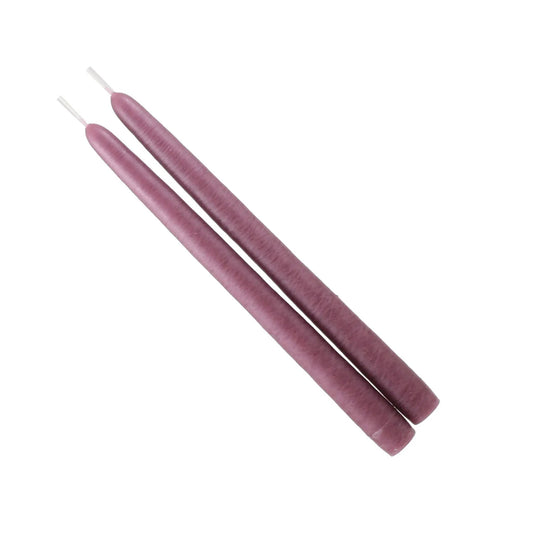 Mauve Mole Hollow taper pair dripless candles, pink-purple color, two candles on Tampa Home & Garden Store