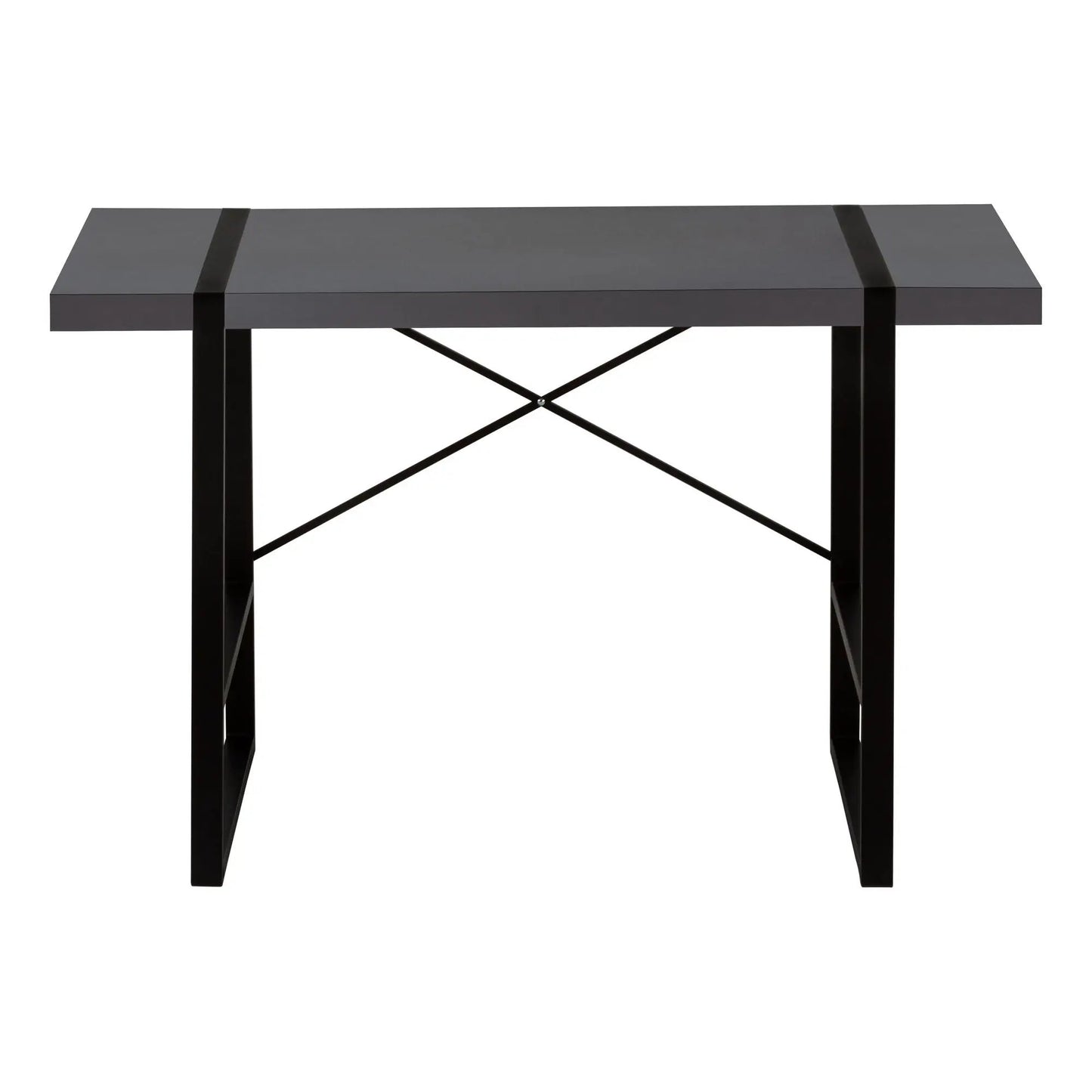 Computer desk gray top with black metal legs and X-brace by Unique Piece Furniture on Tampa Home & Garden Store
