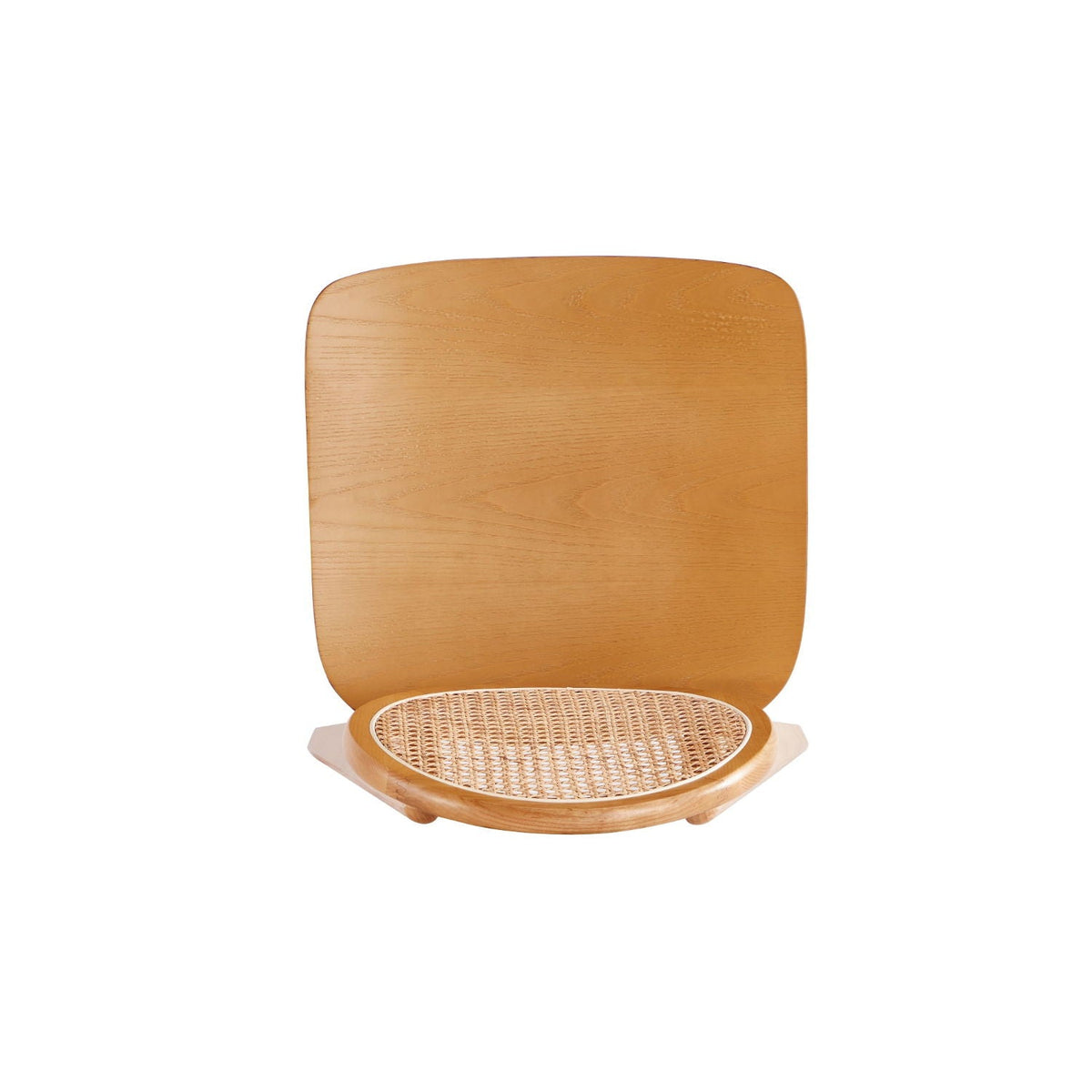 Rattan cane backrest dining chair set with solid wood frame in light brown by HouseOfZazla on Tampa Home & Garden Store