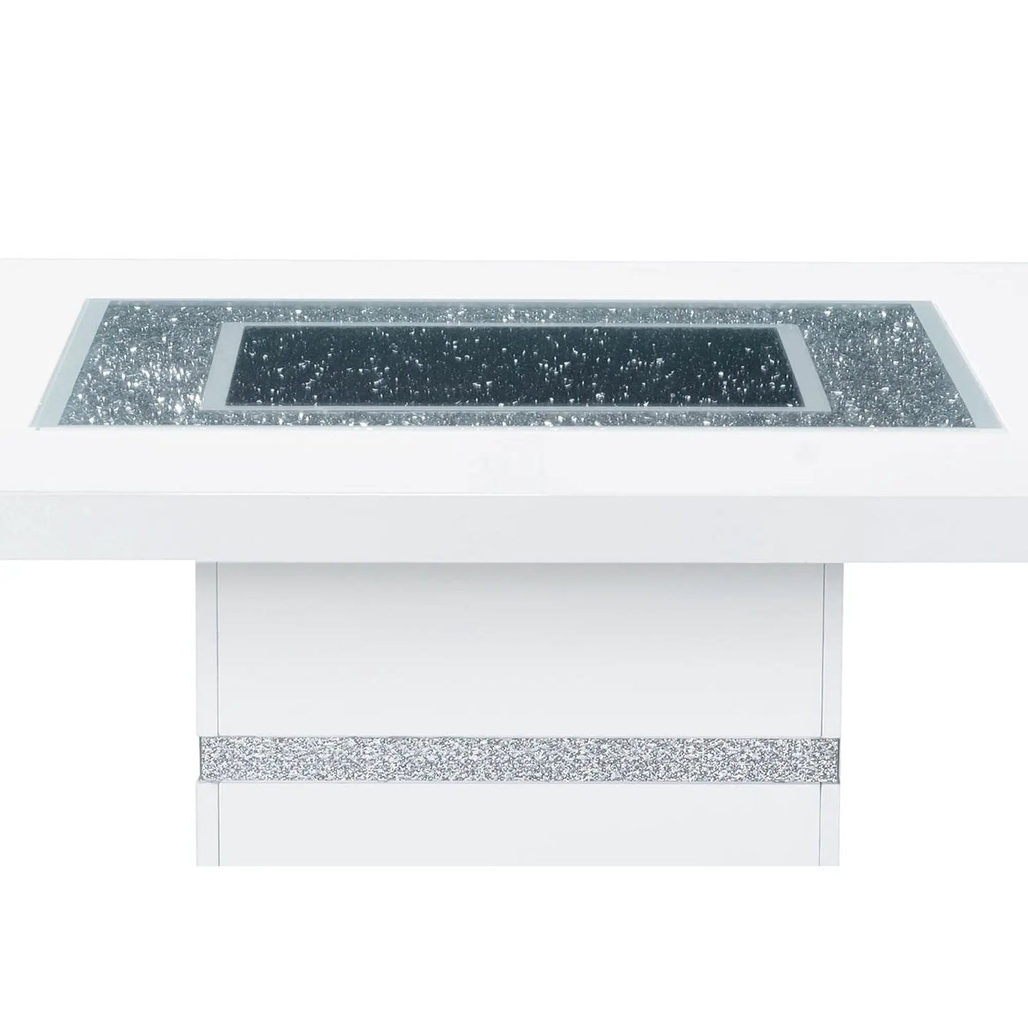 Ariya Bar Table with Glass Inlay and Gloss Finish