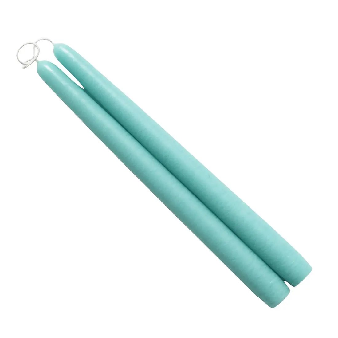Mole Hollow pair of Caribbean Blue taper candles, slender candles (2) on Tampa Home & Garden Store