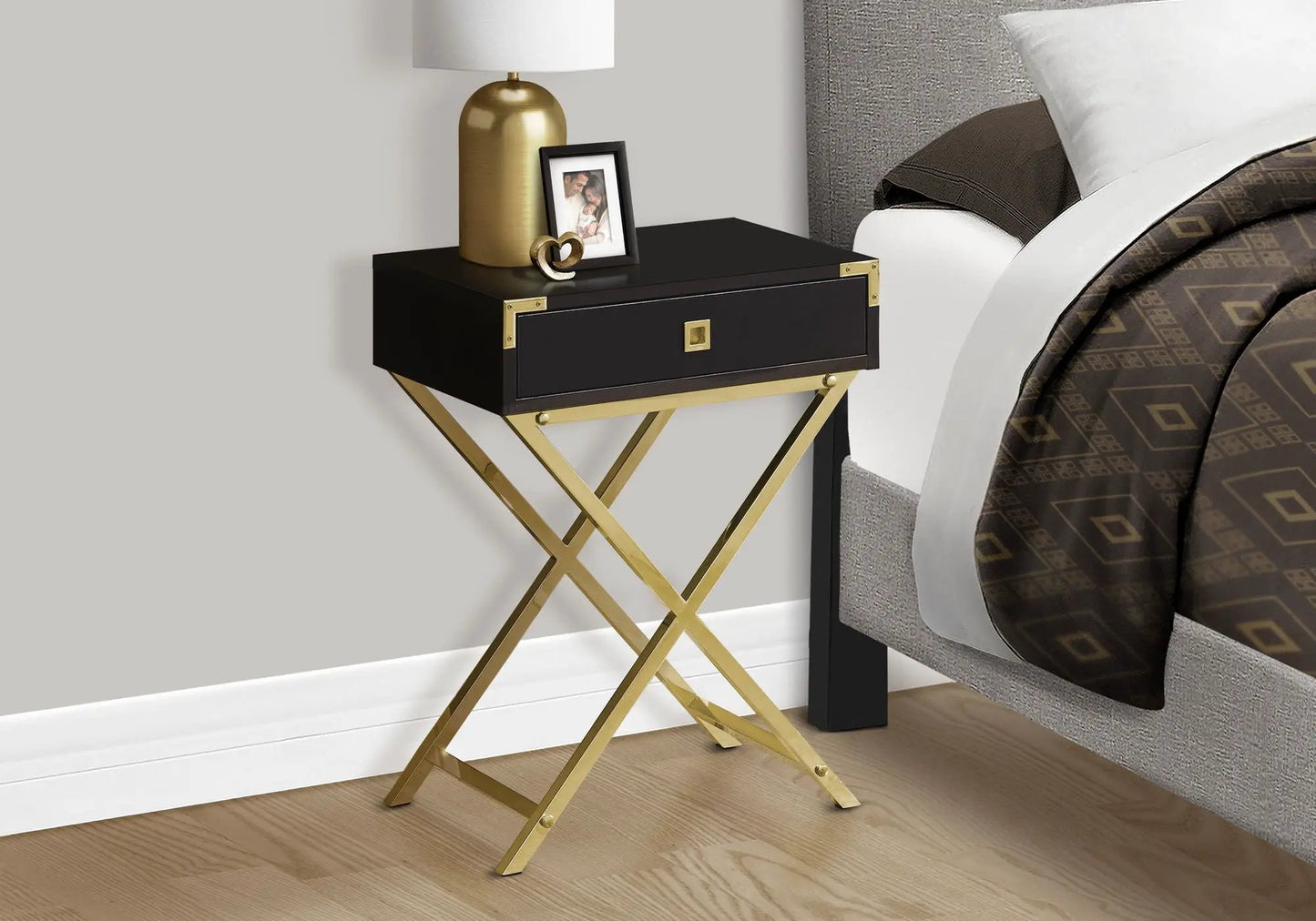 Accent Side Table with Storage Drawer Modern