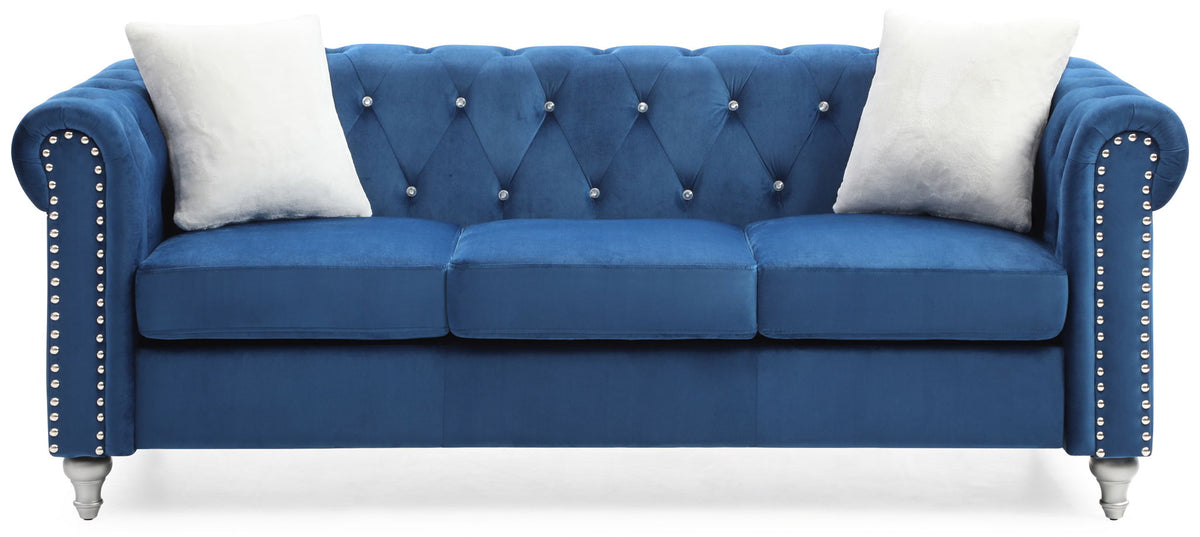 the Raisa Tufted Sofa and Nailhead Accents