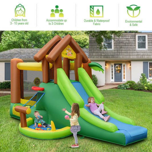 Kids Inflatable Jungle Bounce House Castle including Bag without Blower - Tampa Home & Garden Store