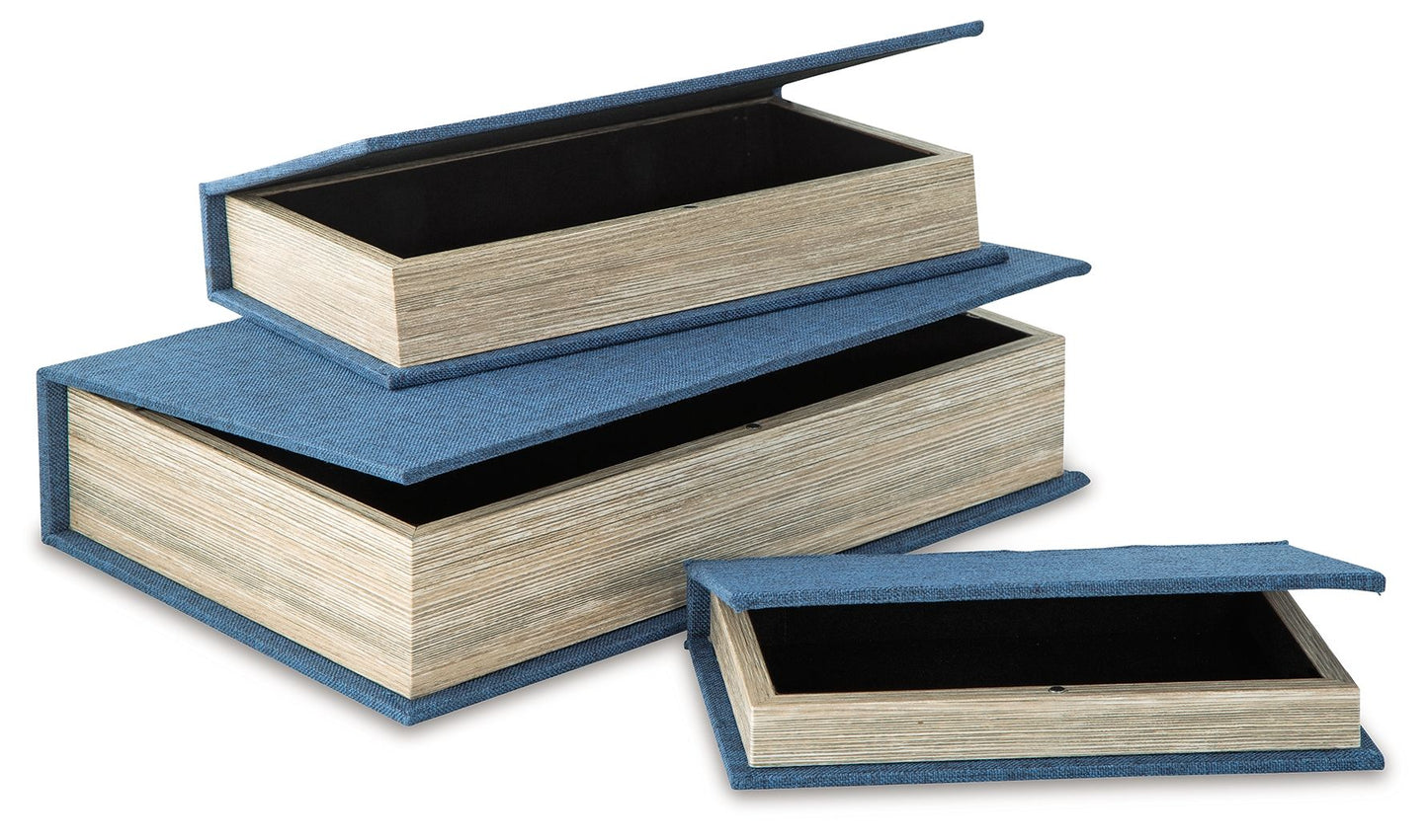 Jolina Linen Box Set of 3 Keepsake Boxes