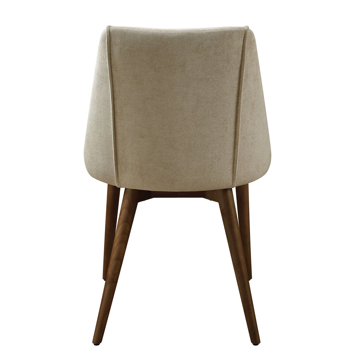Beige microfiber side chair set of 2 by HouseOfZazla with cushioned seating and walnut finish on Tampa Home & Garden Store