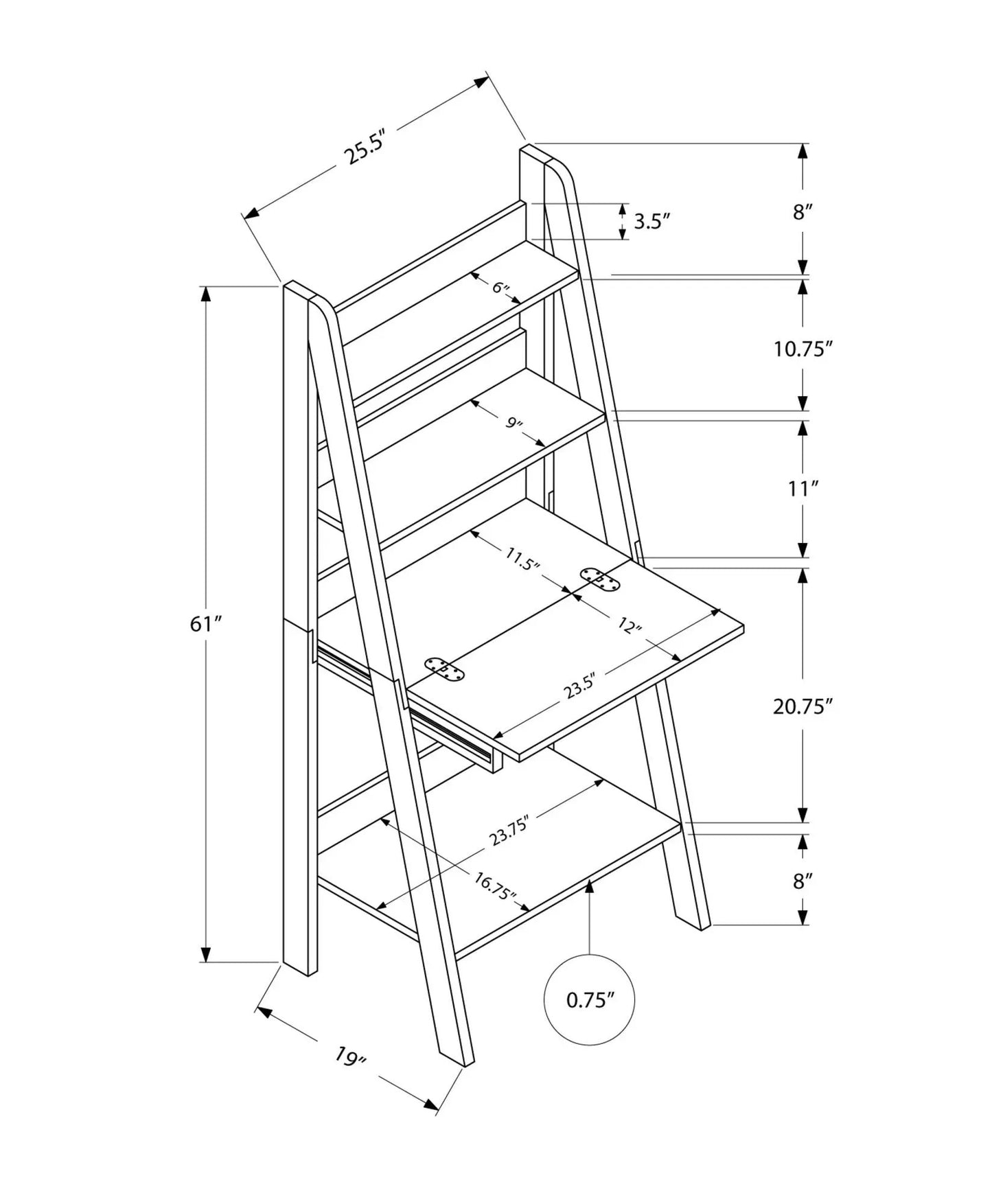 Computer Desk for Home Office ladder-style leaning desk with storage Unique Piece Furniture on Tampa Home & Garden Store