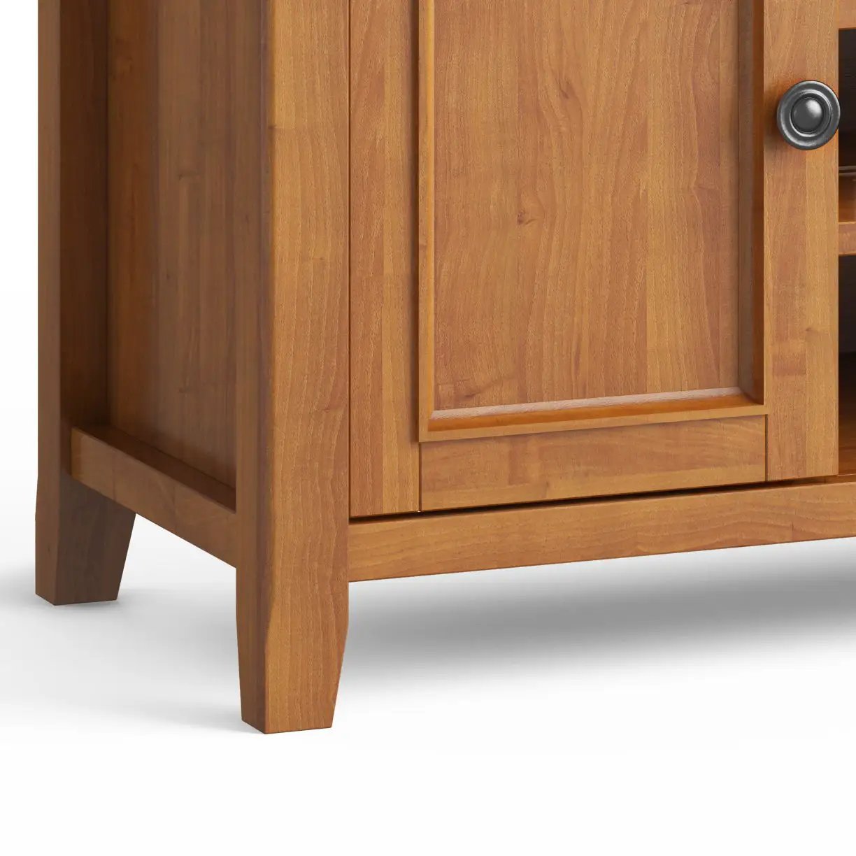 Amherst TV Media Stand handcrafted wood with framed panel and metal knob Unique Piece Furniture on Tampa Home & Garden Store