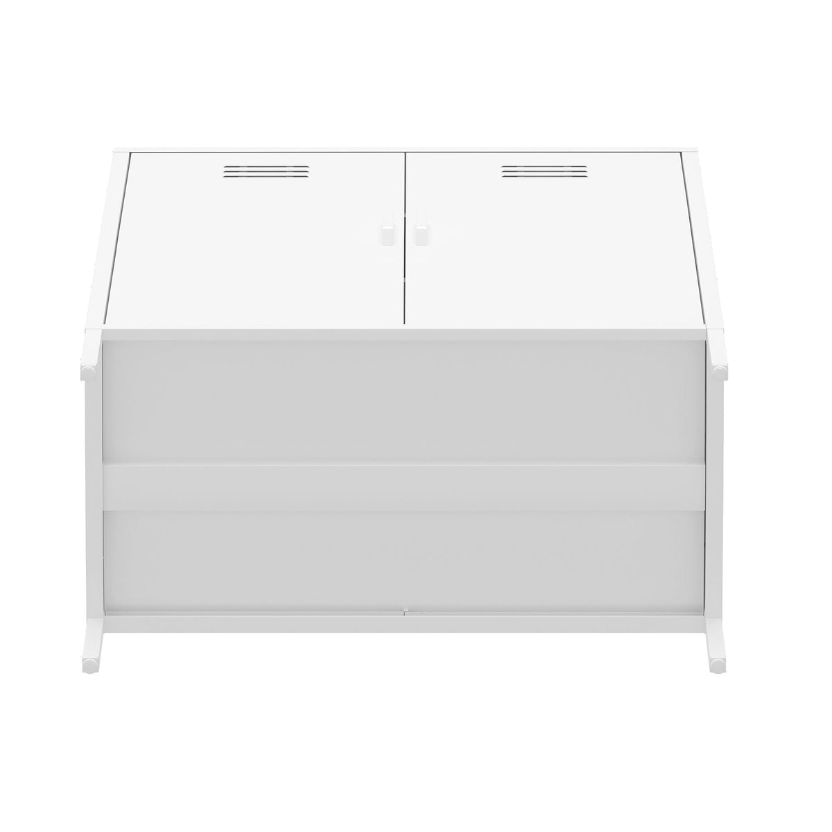 Accent cabinet with adjustable shelves in white steel finish, vented doors HouseOfZazla on Tampa Home & Garden Store