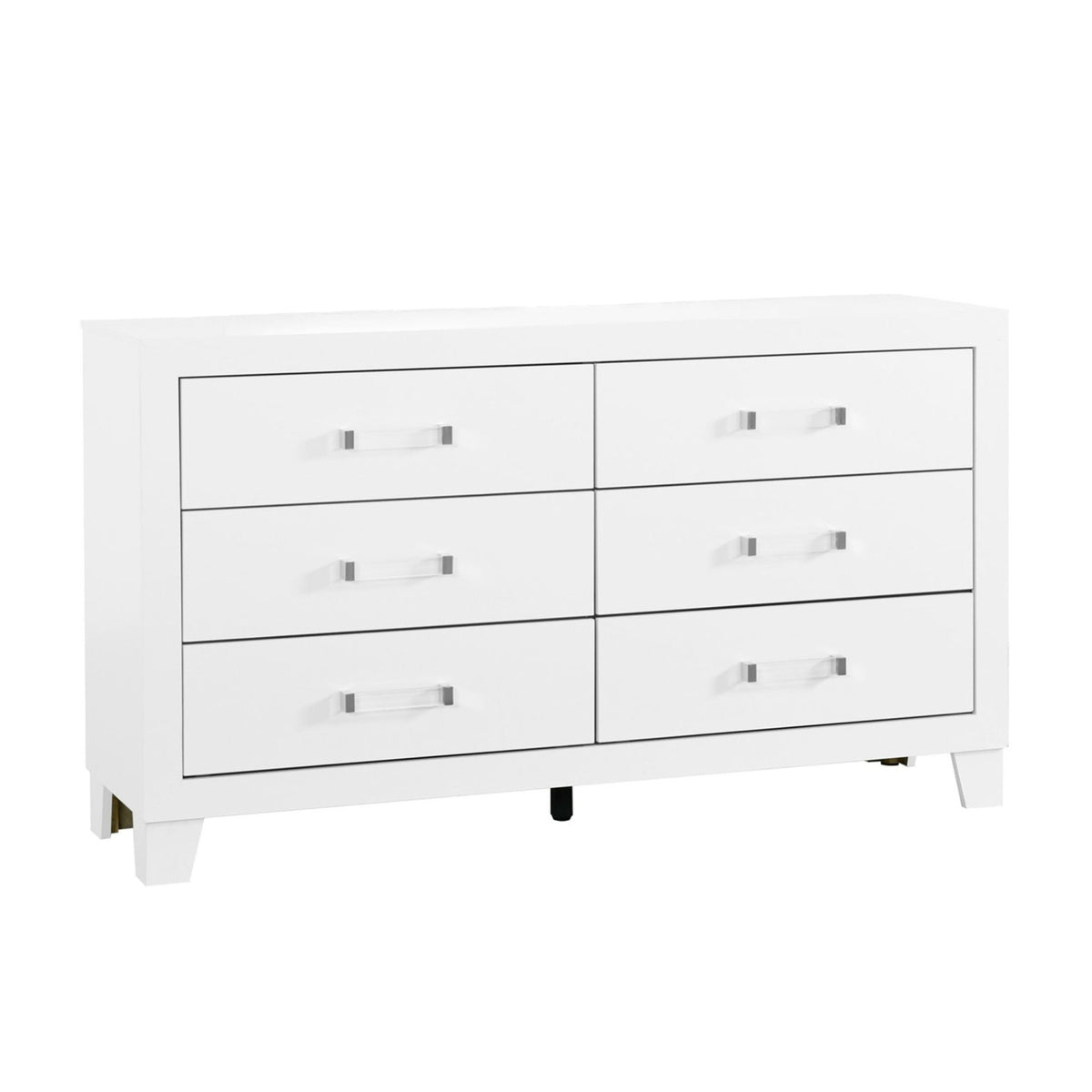 White dresser with acrylic hardware, 6-drawer unit by HouseOfZazla on Tampa Home & Garden Store