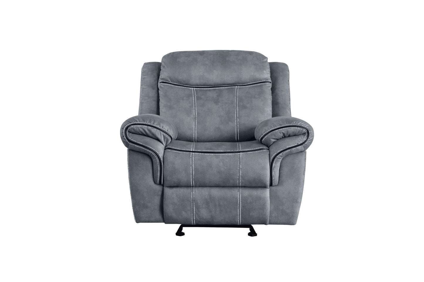 Zubaida Two Tone Glider Recliner gray suede-like upholstery by HouseOfZazla Glider Chairs on Tampa Home & Garden Store