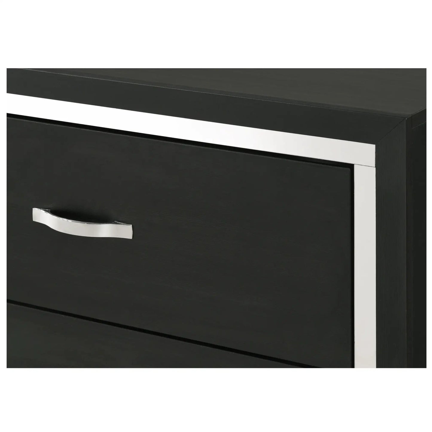 2-drawer black nightstand with chrome handles, by Unique Piece Furniture on Tampa Home & Garden Store