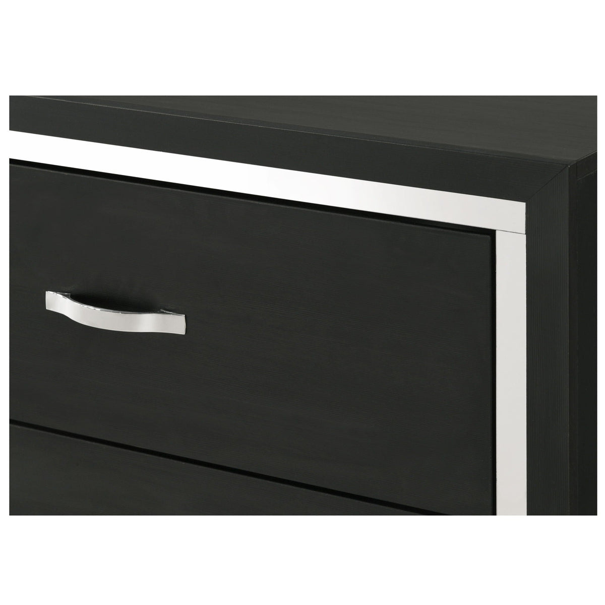 2 Drawer Bedroom Nightstand with Handles in black by HouseOfZazla with chrome handle on Tampa Home & Garden Store
