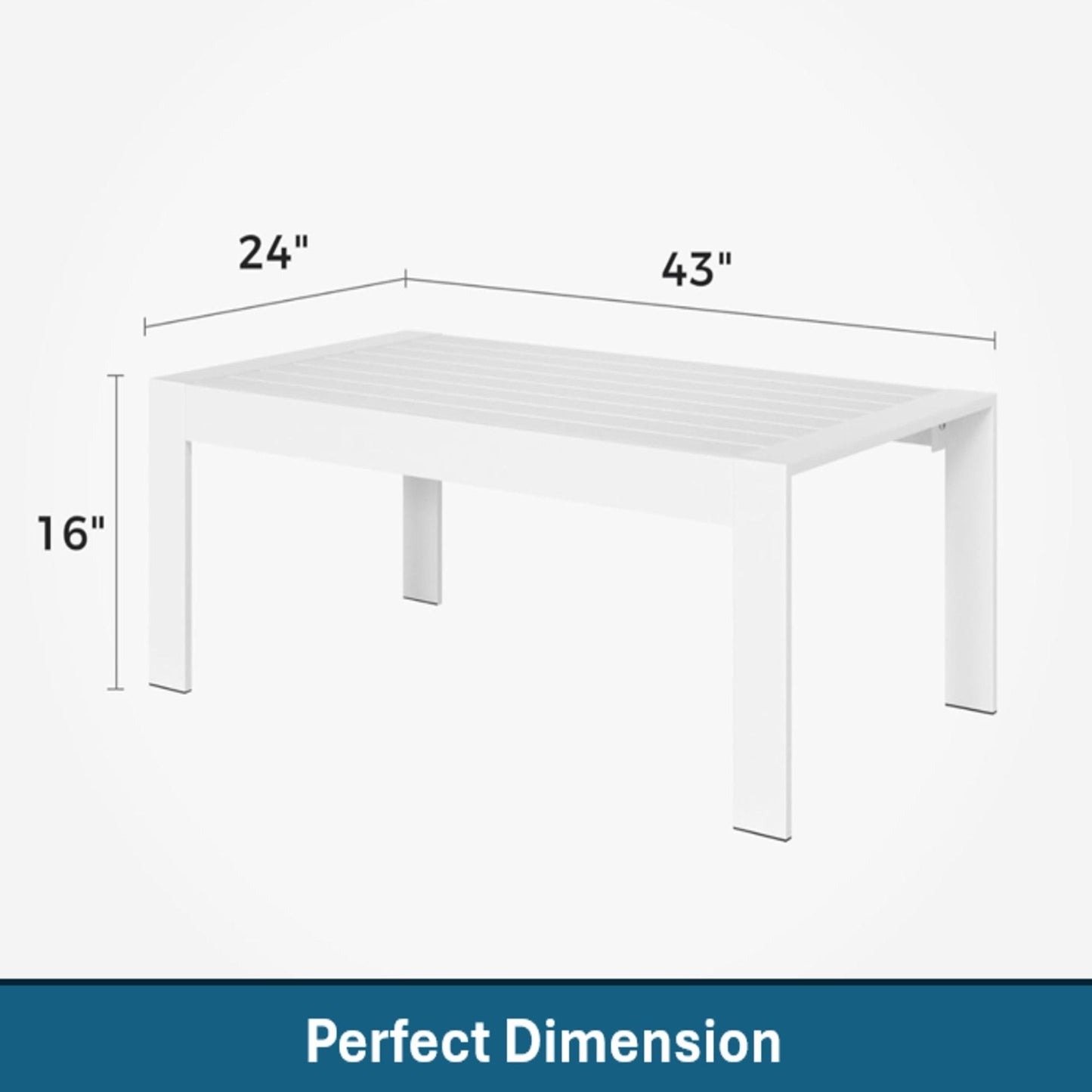 Modern Outdoor Coffee Table with Aluminum Frame