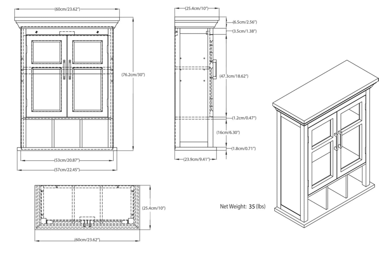 Avington 2-Door Wall Cabinet With Cubbies, Pure White Cabinet by Unique Piece Furniture on Tampa Home & Garden Store