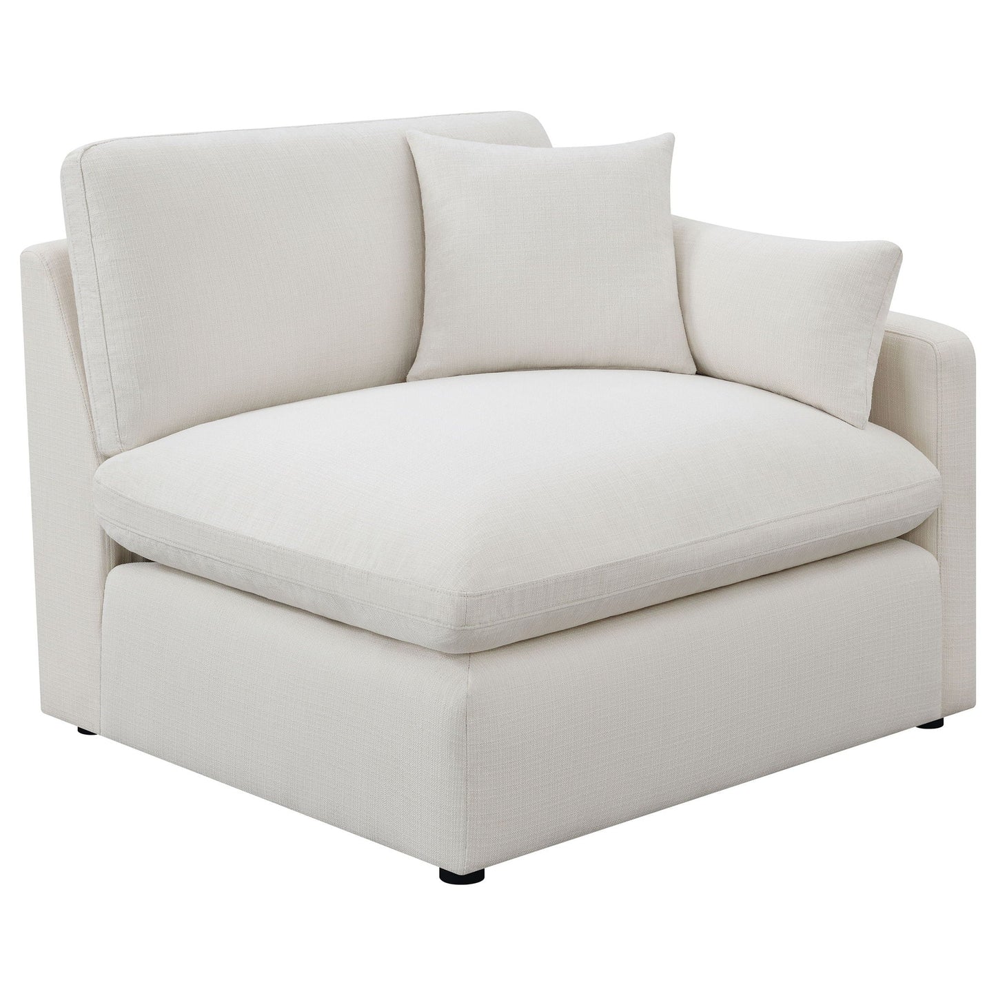 Greeley 5 Piece Upholstered Modular Sectional Sofa Ivory fabric by HouseOfZazla, stationary on Tampa Home & Garden Store