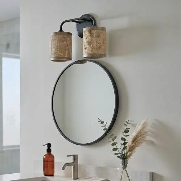 Quell Double Light Vanity with Natural Shade Lamp