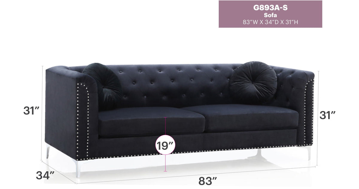 Pompano Elegant Contemporary Microsuede Sofa